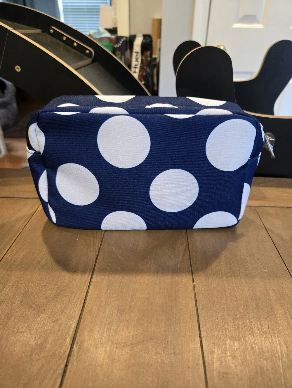 Clinique x Kate Spade Navy & White Striped Cosmetic Pouch Nwot